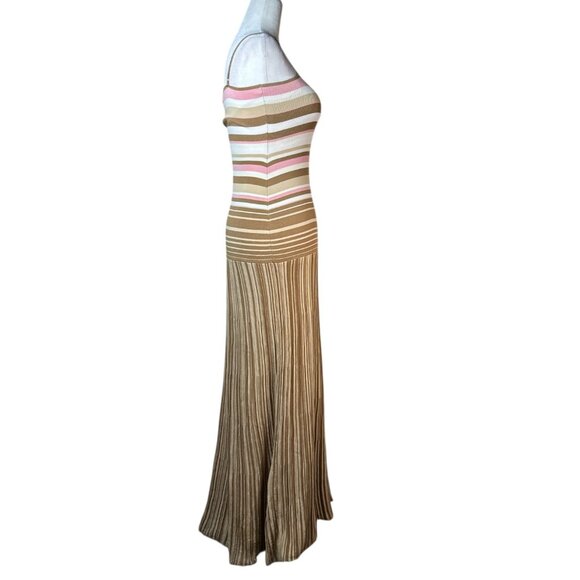 FAITHFULL THE BRAND Esenia Knit Dress in Puce Sepia Stripe Small New Womens Maxi - Picture 7 of 16